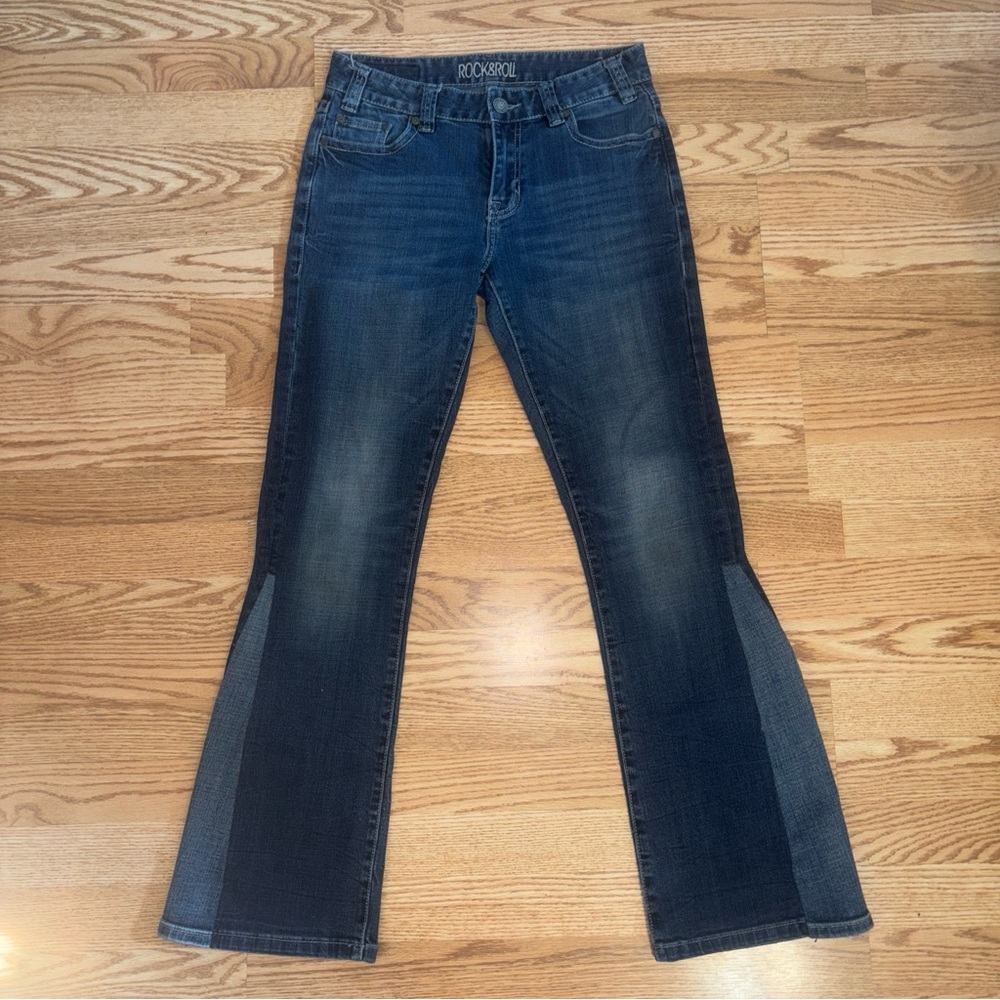 Rock & Roll Cowgirl Jeans Womens 26x32 Boyfriend Dark Wash Distressed Denim